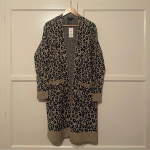Sanctuary Cat’s Meow Leopard Print Duster Sweater Long Cardigan Women’s Size XS